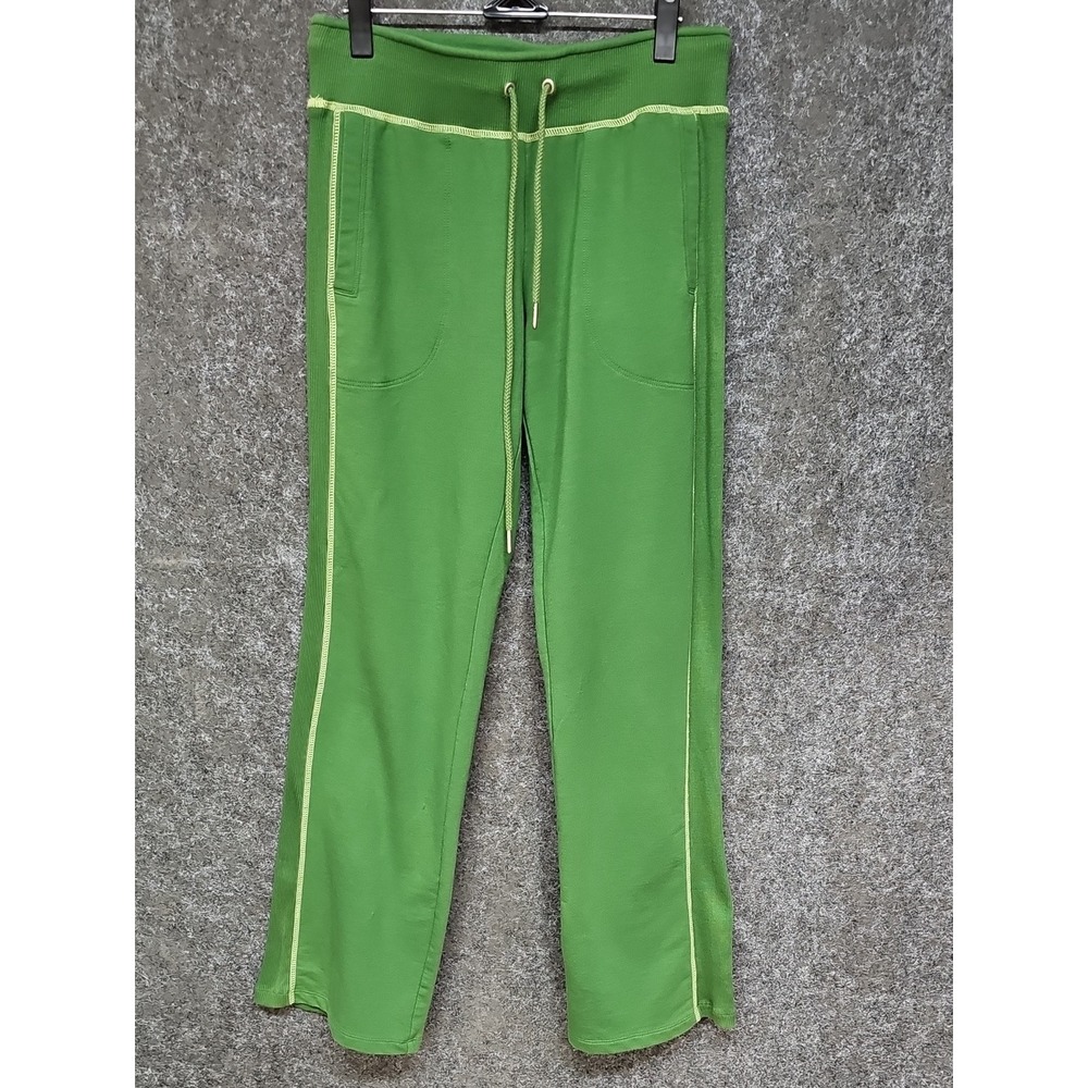 Marika Knit Athletic Pants, Drawstring Waist, Pockets, Green, Size M